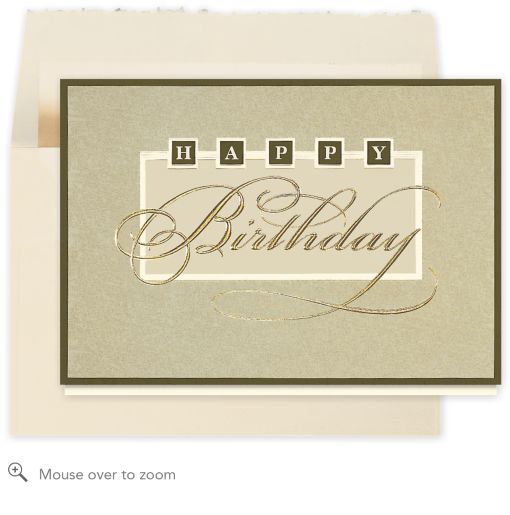Elegant Birthday Wishes Greeting Card, 620AY - Business Birthday Cards