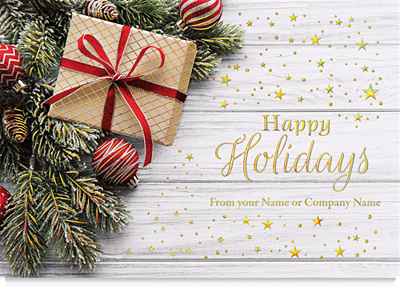 Red Ribbon Gift Christmas Card, 307004 | The Gallery Collection