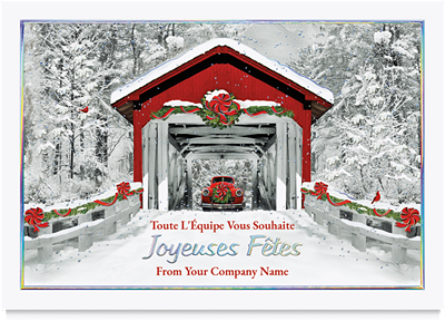 Merry Christmas Holiday Covered Bridge Card, 1029106 | The