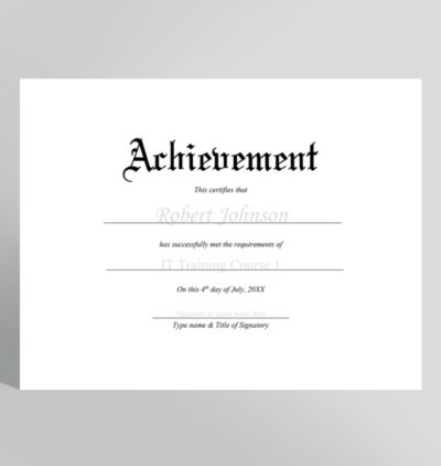 Certificate of Achievement