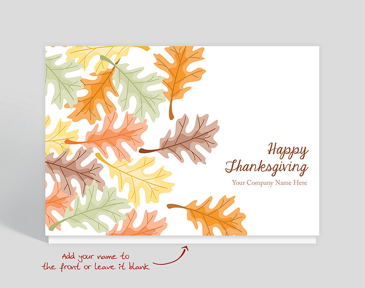 Scattered Leaves Holiday Card