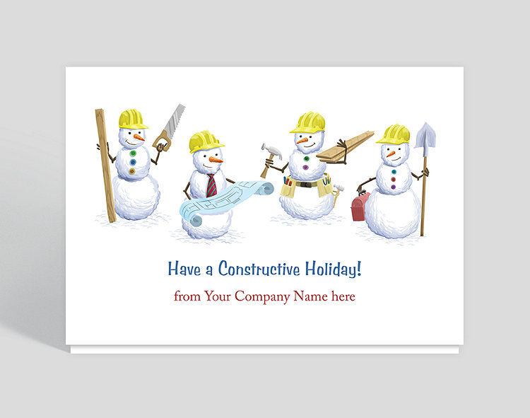 Construction Snowmen Christmas Card, 1023621 - Business  Construction Snowmen Christmas Card, 1023621 - Business