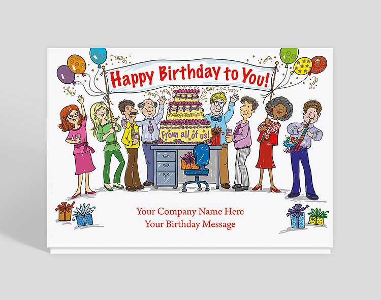 Office Celebration Birthday Card, 1023810 - Business  Office Celebration Birthday Card, 1023810 - Business