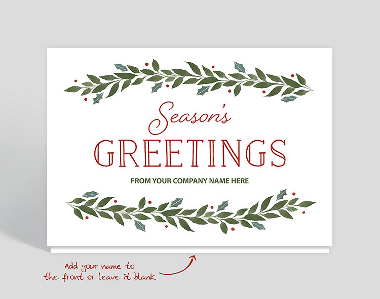 Holly Branch Greetings Christmas Card 1027977 The Gallery Collection