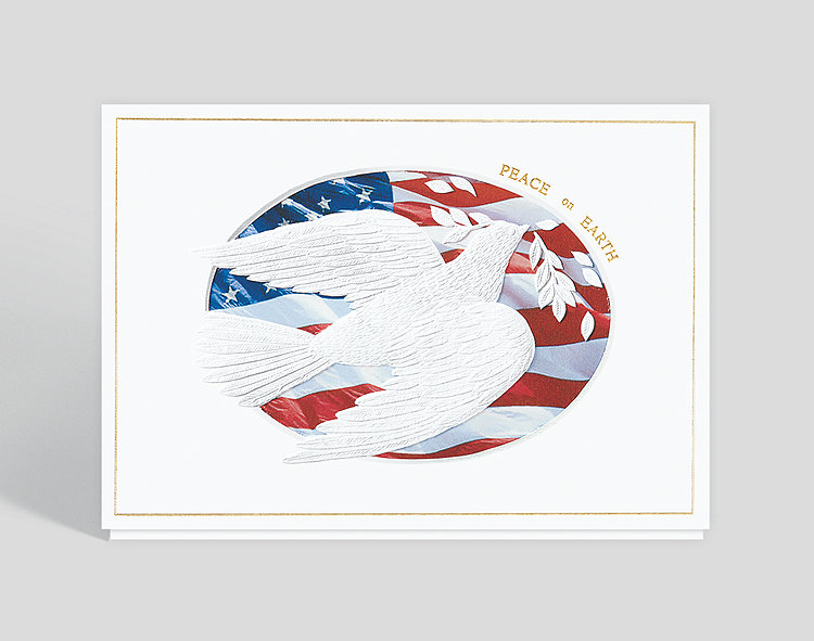 Patriotic Dove Peaceful Holiday Card