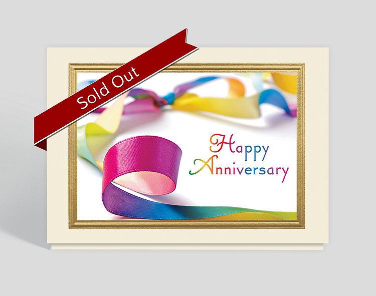 Colorful Ribbon Anniversary Card