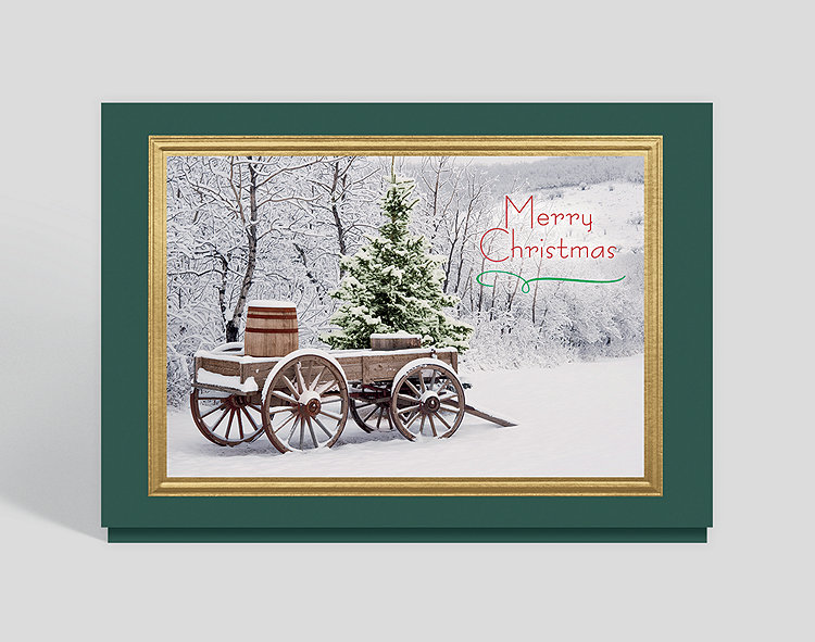Country Wagon Christmas Card, 302435 - Business Christmas  Country Wagon Christmas Card, 302435 - Business Christmas