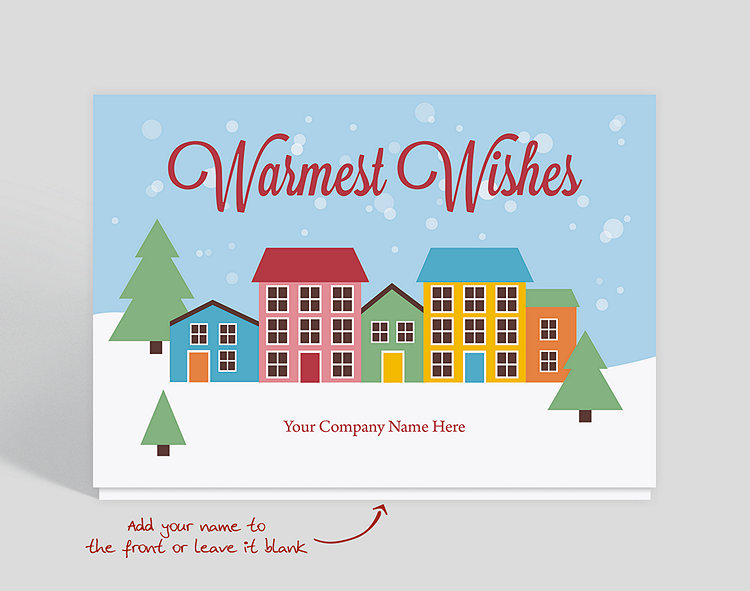 Colorful Houses Holiday Card - Greeting Cards
