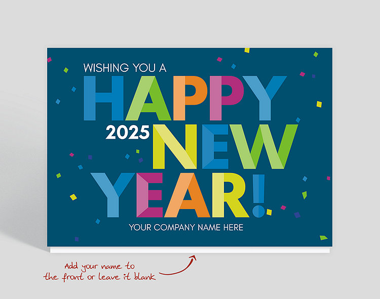 Colorful New Year Holiday Card