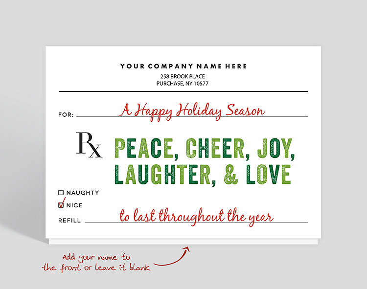 Holiday Scrip Christmas Card - Greeting Cards