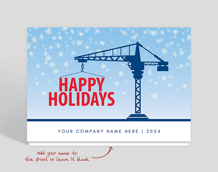Holiday Crane Christmas Card - Greeting Cards