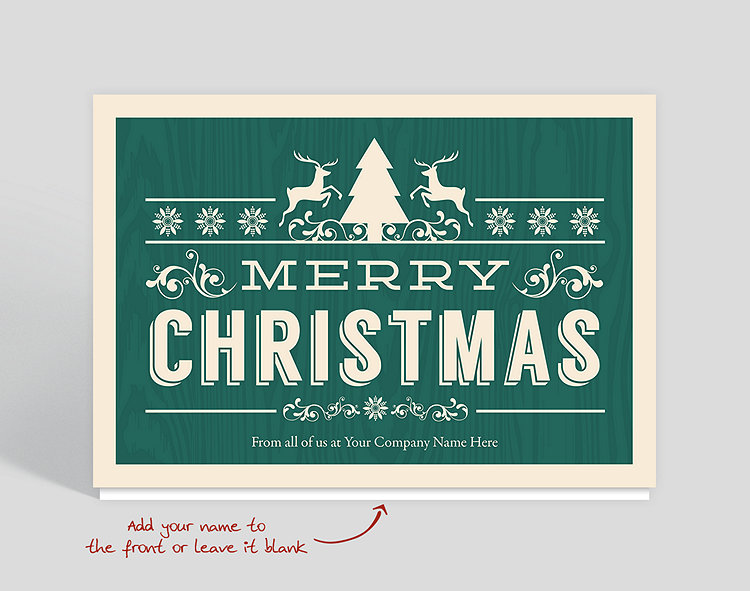 Woodcut Christmas Christmas Card - Greeting Cards