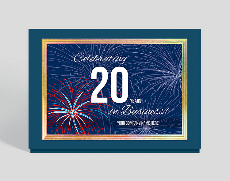 Business Fireworks Celebration Anniversary Card - Greeting Cards