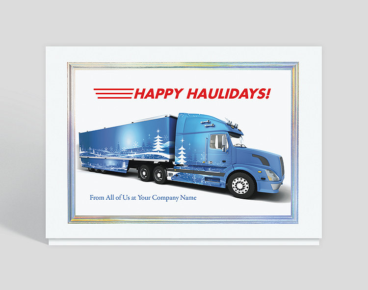 Winter Trucking Holiday Card - Greeting Cards