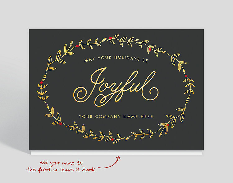 Joyful Wreath Holiday Card - Greeting Cards
