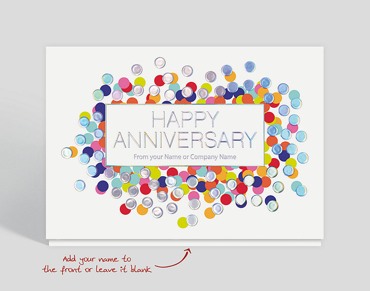 Shimmering Confetti Anniversary Card - Greeting Cards