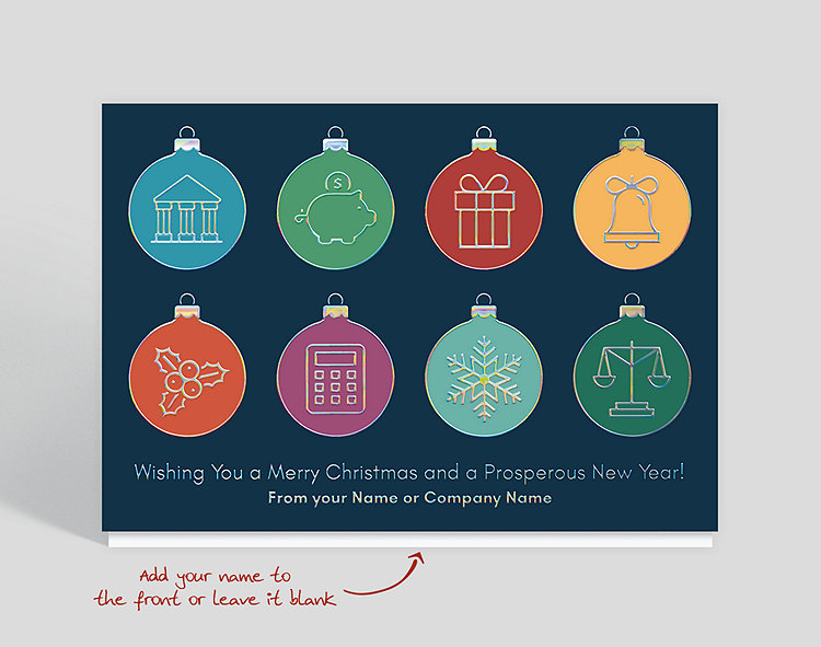 Financial Icons Holiday Card - Greeting Cards