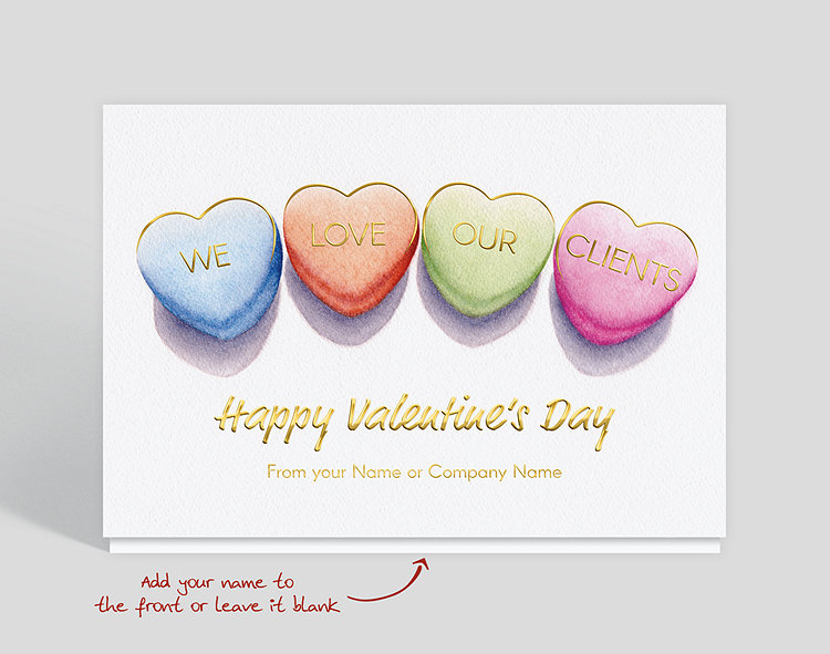 Candy Hearts Valentine's Day Card - Greeting Cards