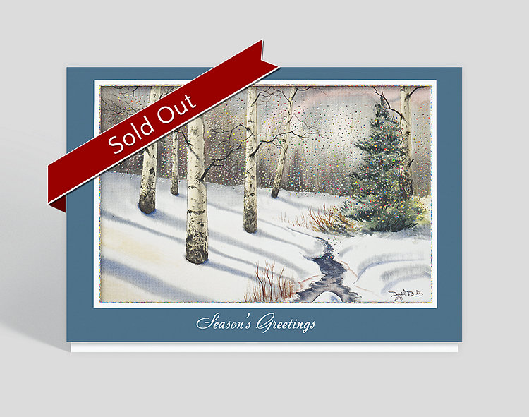 Shimmering Birches Holiday Card