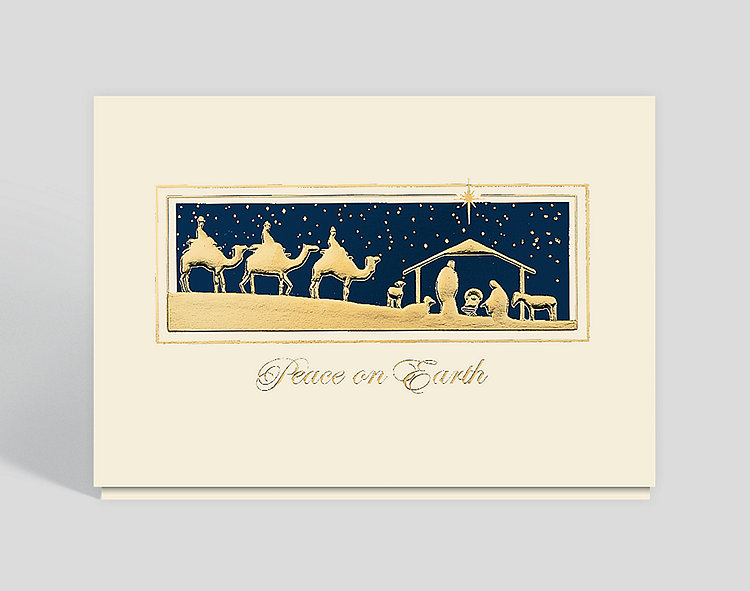 Golden Magi Peaceful Christmas Card