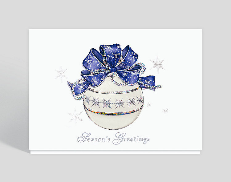 Seasons Greetings Snowfrost Ornament Card