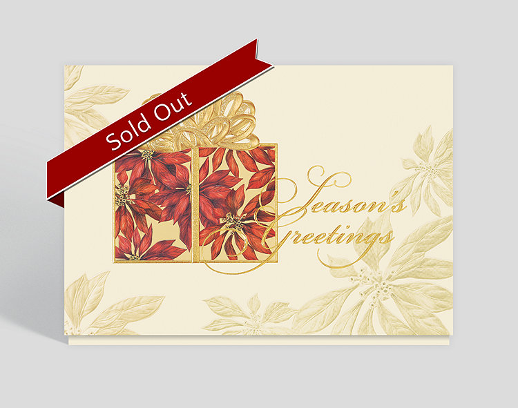 Poinsettia Wrappings Holiday Card