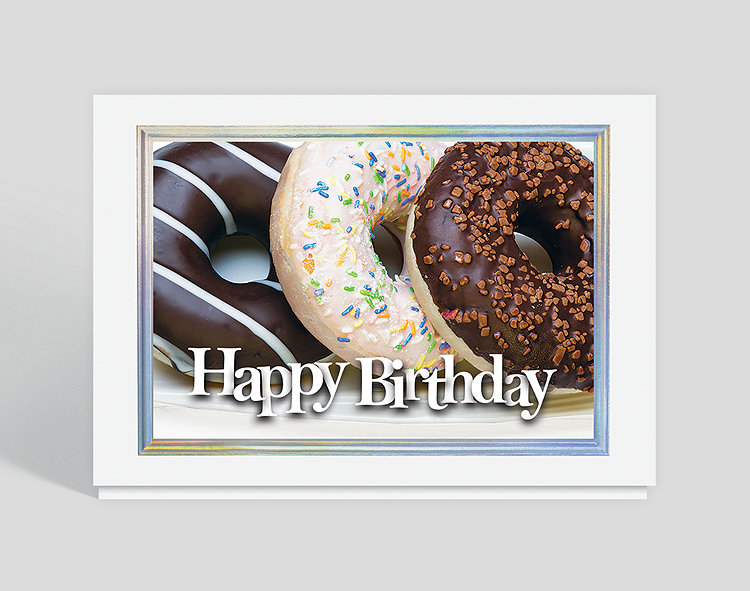 Triple Donut Birthday Card - Greeting Cards