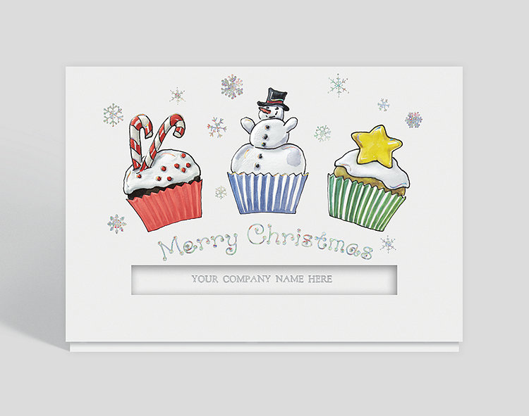 Christmas Cupcakes Card - Greeting Cards