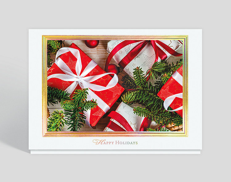 Red & White Presents Galore  - Greeting Cards