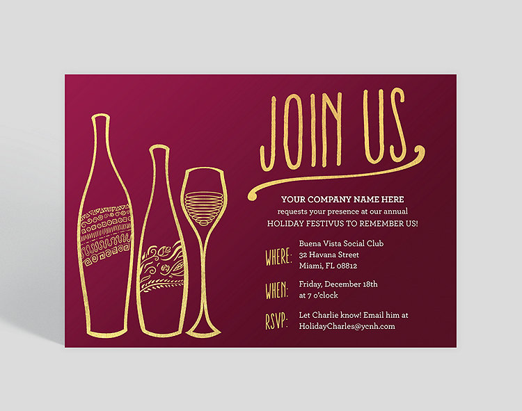 Champagne Corporate Party Invitation