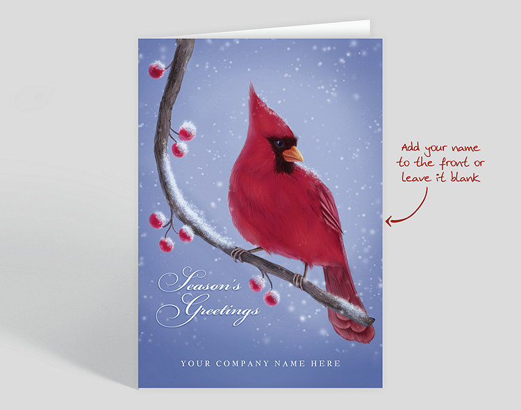 Cardinal In Snow Holiday Card