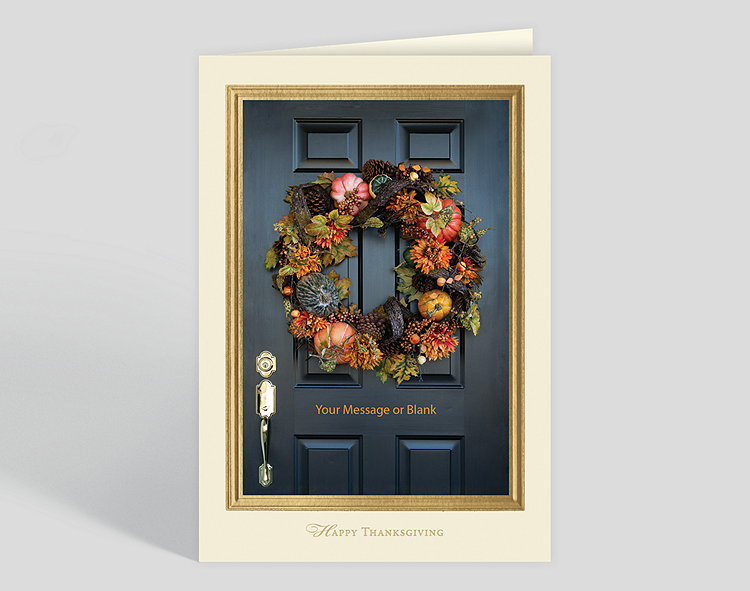 Harvest Wreath on Door Card