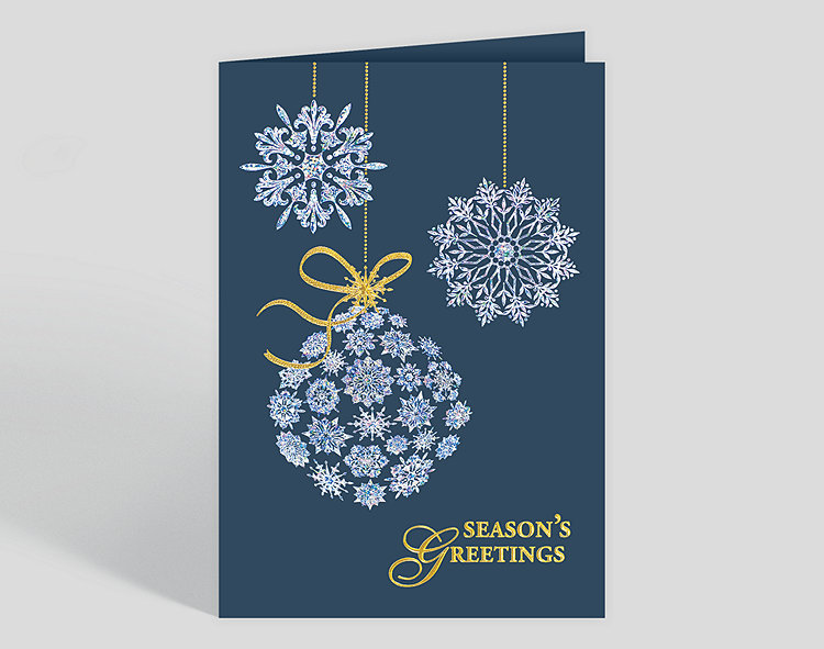 Shimmering Snowflake Trio Holiday Card, 300072 - Business  Shimmering Snowflake Trio Holiday Card, 300072 - Business