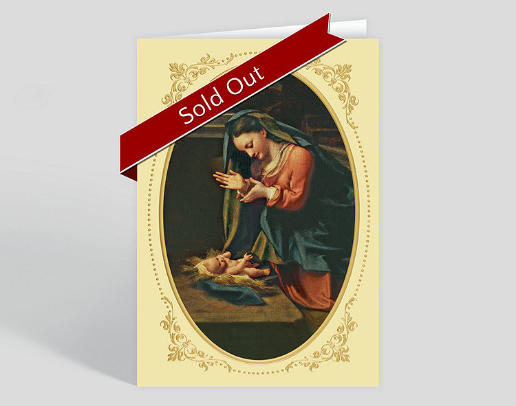 Madonna Adoring the Christ Child Greeting Card