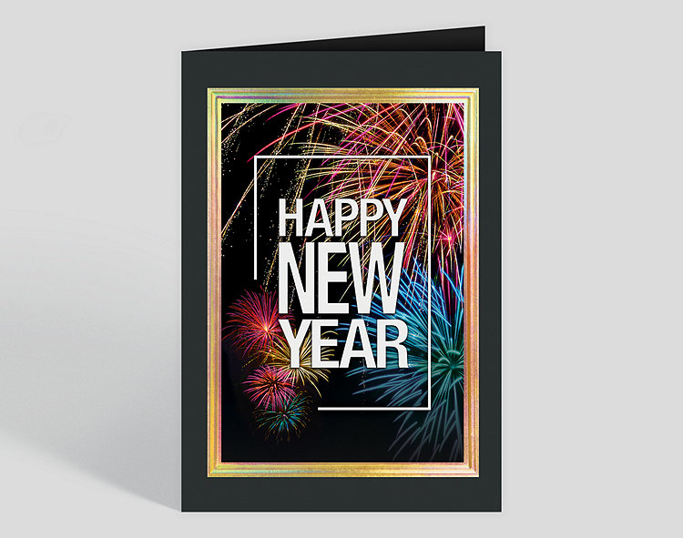 New Year Fireworks Card