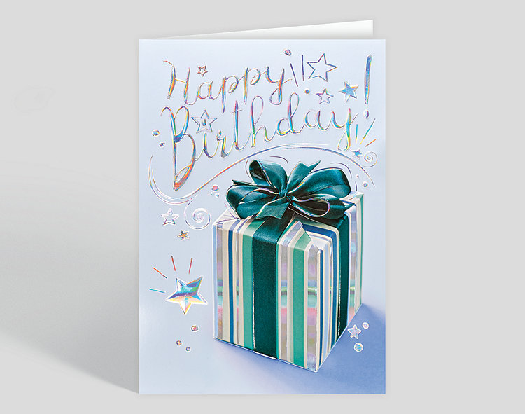 Happy Birthday Card Celebration Card Striped Card Birthday Card