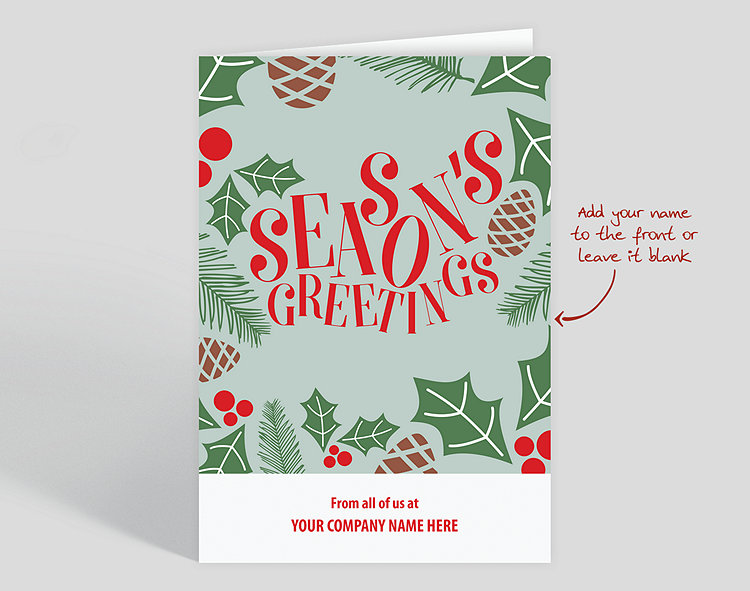 Holly & Pine Holiday Card - Greeting Cards