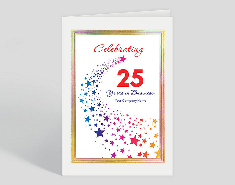 Business Starry Path Celebration Anniversary Card - Greeting Cards