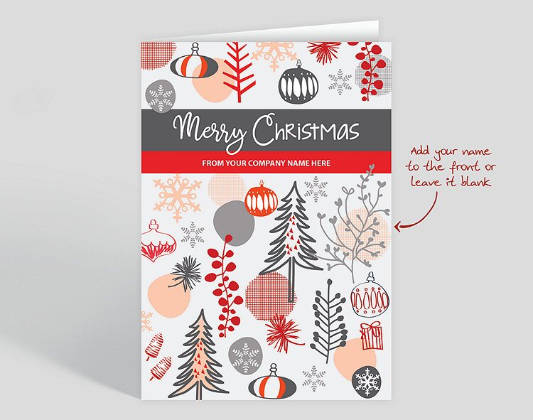 Christmas Doodles Holiday Card - Greeting Cards