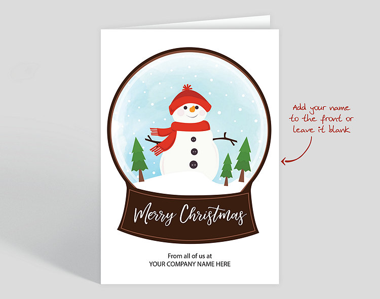 Merry Snow Globe Holiday Card - Greeting Cards