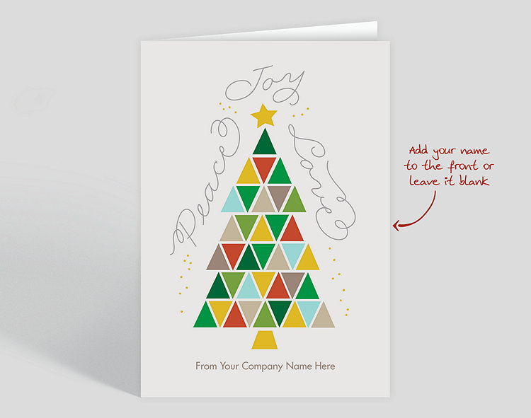 Triangle Tree Holiday Christmas Card - Greeting Cards