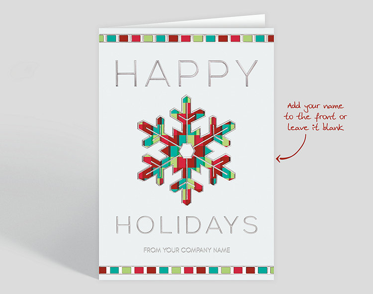 Patterned Snowflake Holiday Card - Greeting Cards