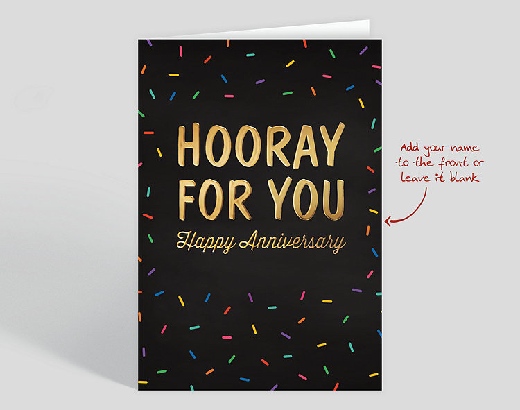 Hooray For You Anniversary Card - Greeting Cards