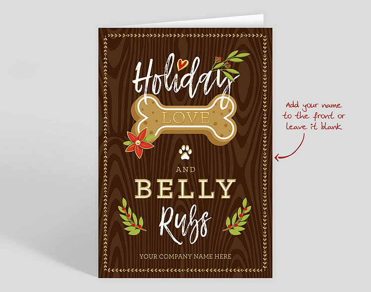 Holiday Love And Belly Rubs Card - Greeting Cards