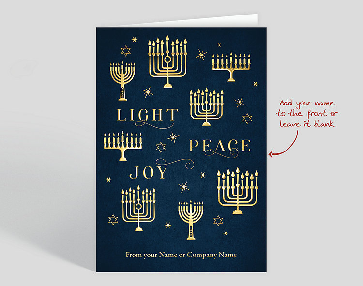 Menorah Myriad Hanukkah Card - Greeting Cards