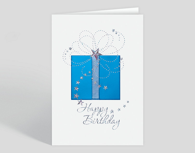 Silver Swirls Birthday Card - Greeting Cards
