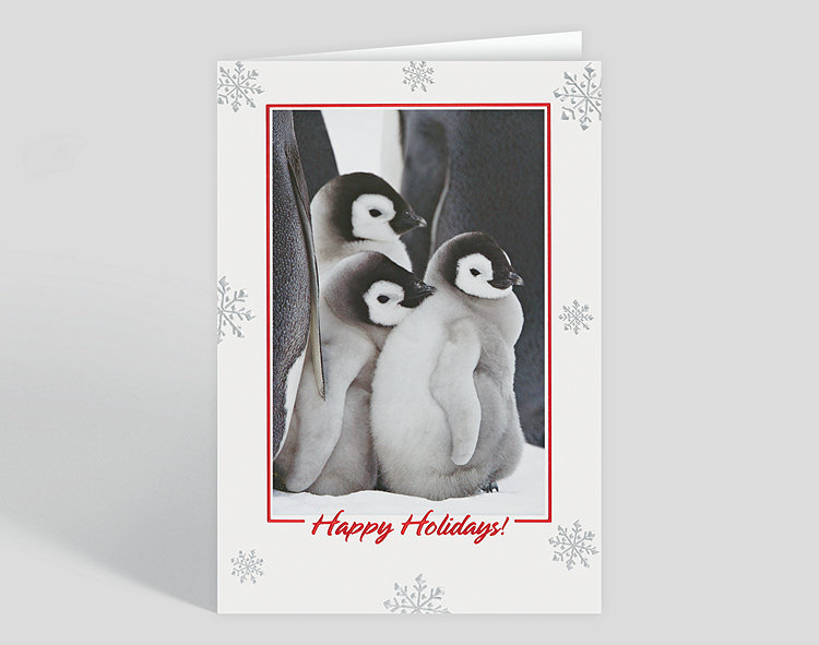 Happy Holiday Penguins Card - Greeting Cards
