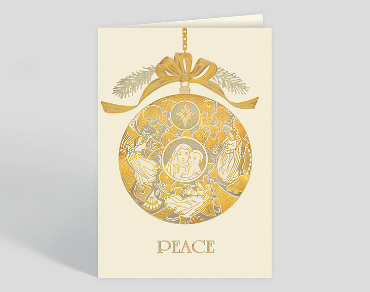 Nativity Medallion Christmas Card - Greeting Cards