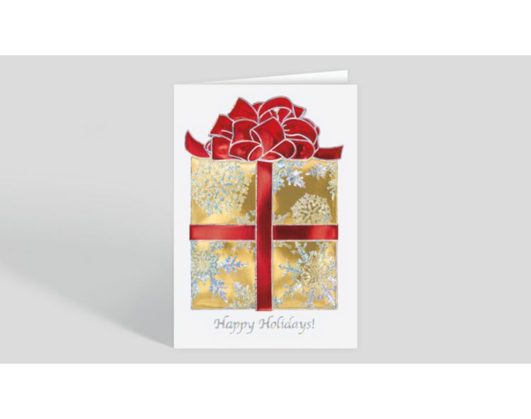 Gold Leaf Merry Christmas  Card - Greeting Cards