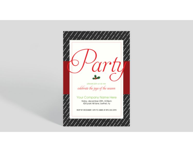 Holiday Hat Corporate Party Invitation - Greeting Cards
